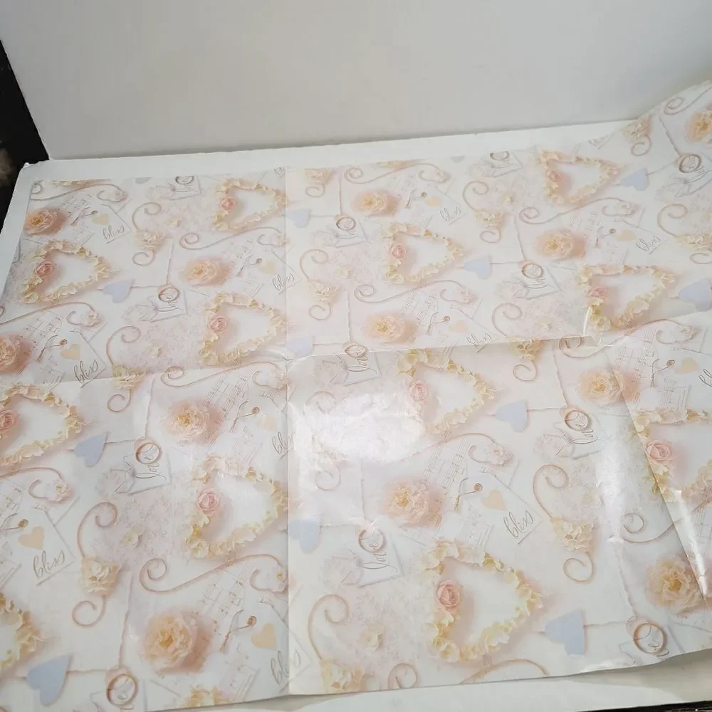 Vintage Hallmark Shabby Chic Love Wedding Bridal Shower Gift Wrap